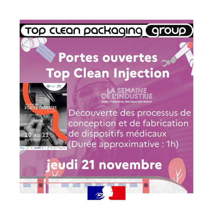 Visite du site Top Clean Injection et de ses infrastructures pour découvrir les processus de conception et de fabrication de dispositifs médicaux.