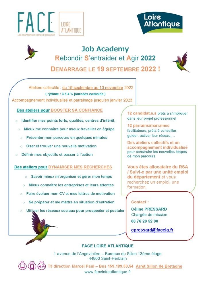 Vous êtes allocataire du RSA / Suivi-e par une Unité Emploi du Département et vous recherchez un emploi ou une formation ? Rejoignez la prochaine promo Job Academy Rebondir S’entraider et Agir 2022.