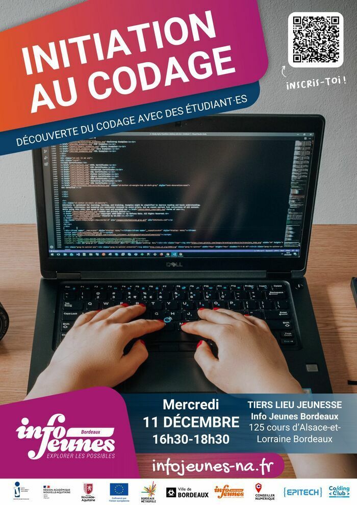 Viens découvrir le codage avec des étudiants d’Epitech ! Atelier ludique, 100% débutant, pour comprendre les bases du code.