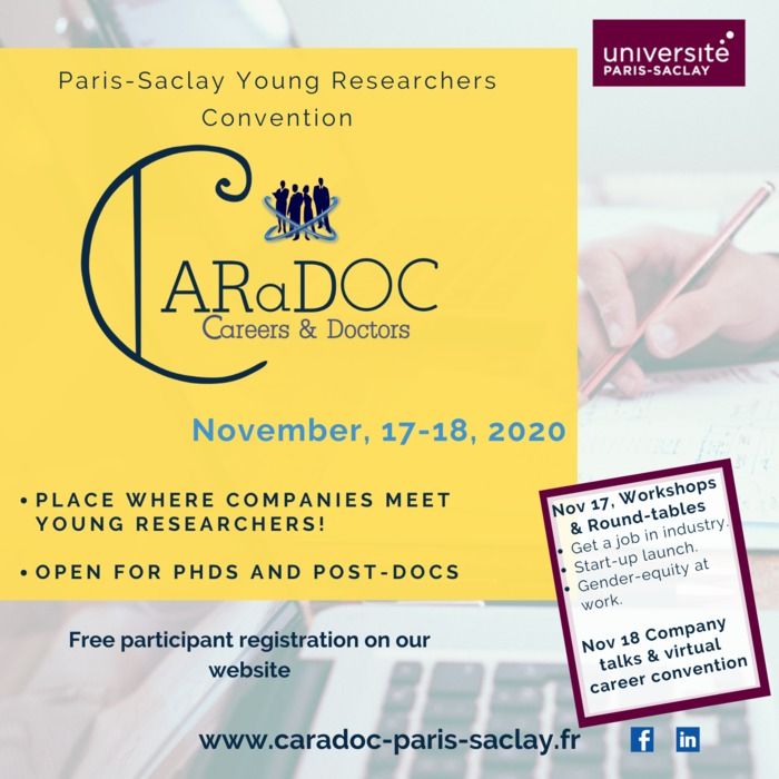 Online workshops, round-tables, stalls and networking for PhD Students and young researchers who want to improve their career skills and plans.