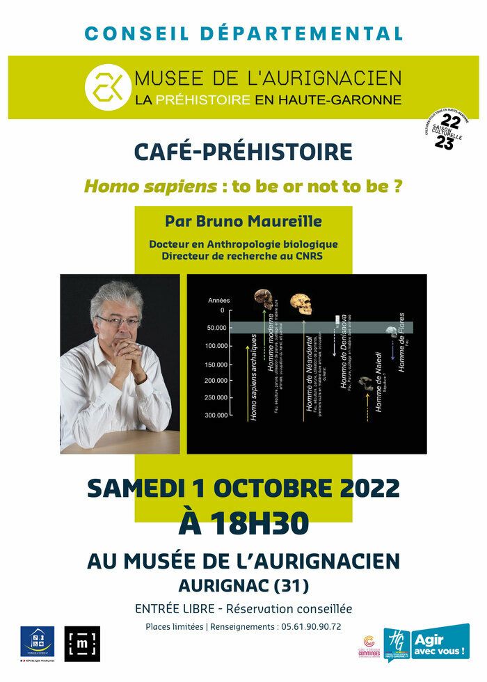 Samedi 1 octobre à 18h30 | Café-préhistoire : Conférence de Bruno Maureille : Homo sapiens to be or not to be ?