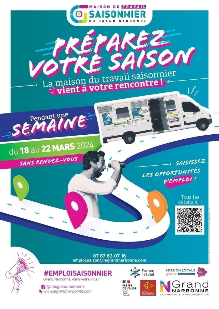 Pendant une semaine, la Maison du travail saisonnier du Grand Narbonne part sur les routes et va à la rencontre des chercheurs d’emploi, salariés ou employeurs pour les aider à préparer la saison.