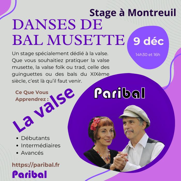 Valse musette et valse traditionnelle tous niveaux.