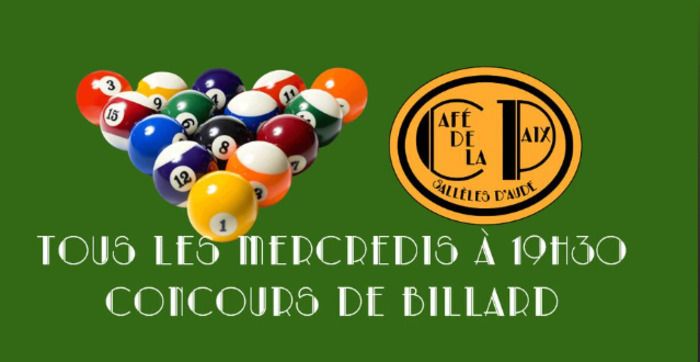 Le mercredi c'est à vous de montrer votre adresse durant notre Concours de Billard 🎱 hebdomadaire.