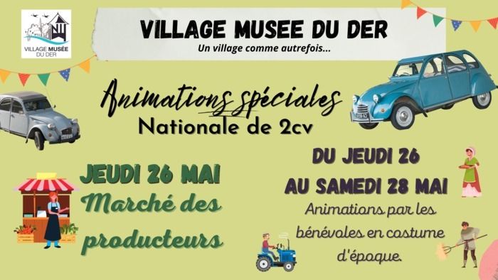 Jeudi 26 mai : marché des producteurs, animations, buvette et petite restauration sur place. Du jeudi 26 au samedi 28 mai : Animations par les bénévoles en costume d'époque.