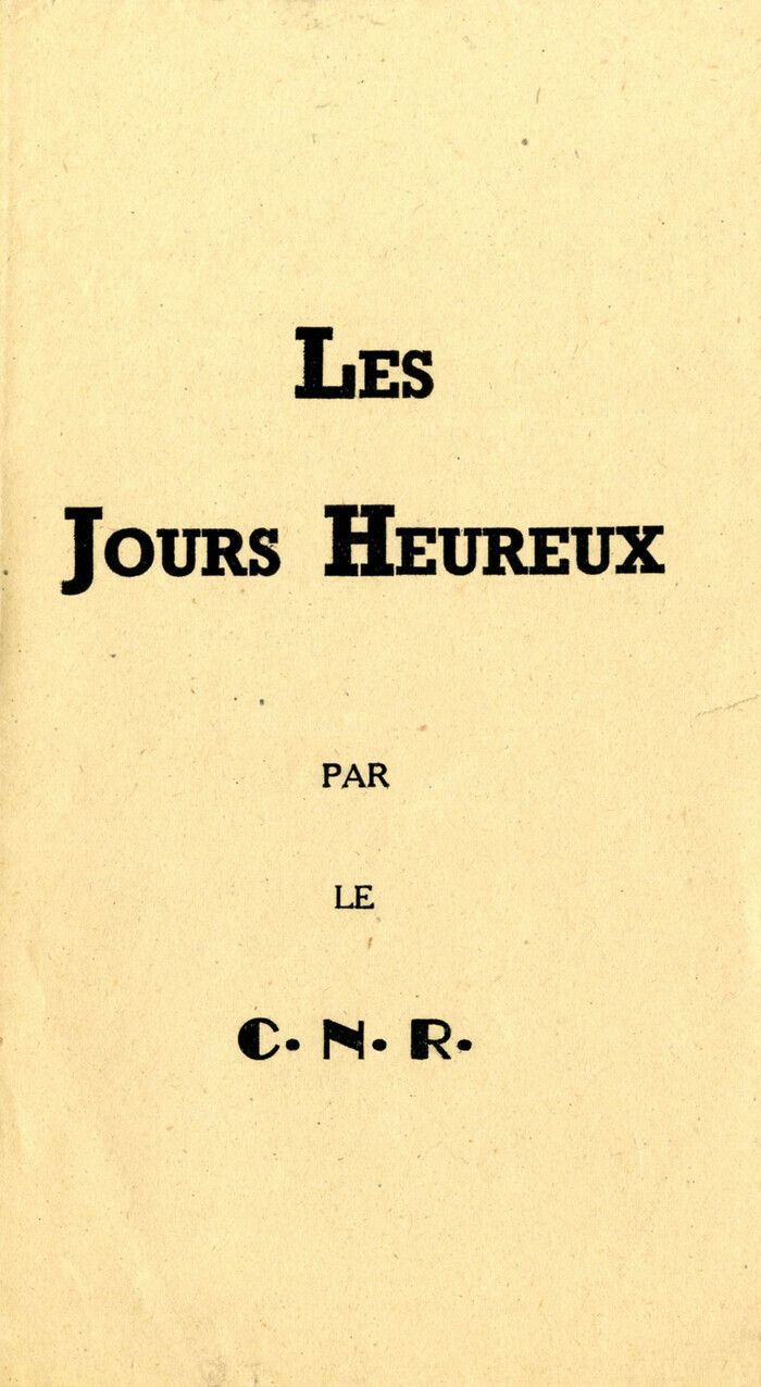 Journée d'étude consacrée au Conseil National de la Résistance et à l'unification de la Résistance.