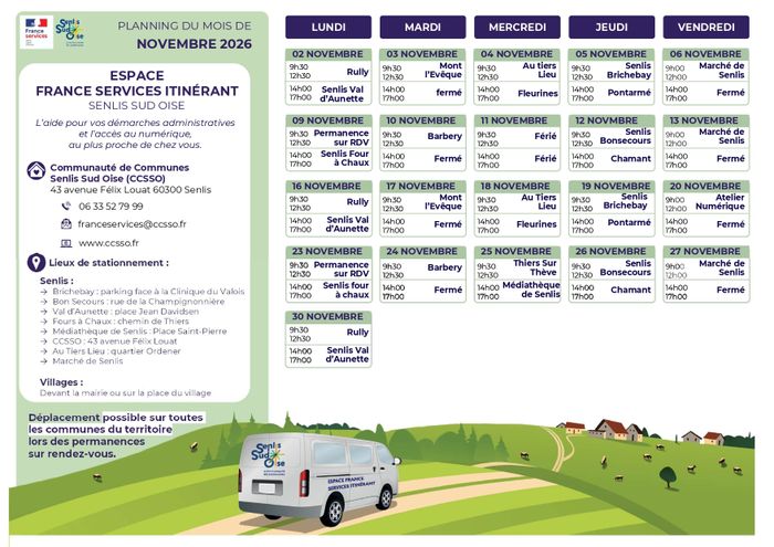 Planning de France Services itinérant