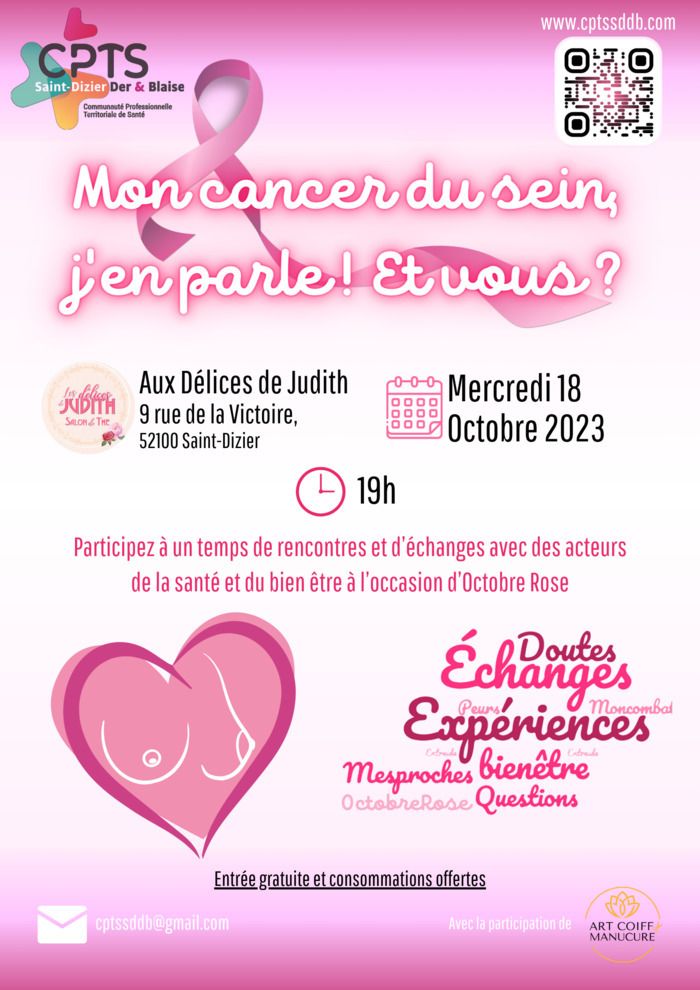 Participez à un temps d'échanges et de rencontres avec des acteurs de la santé et du bien être à l'occasion d'Octobre Rose.