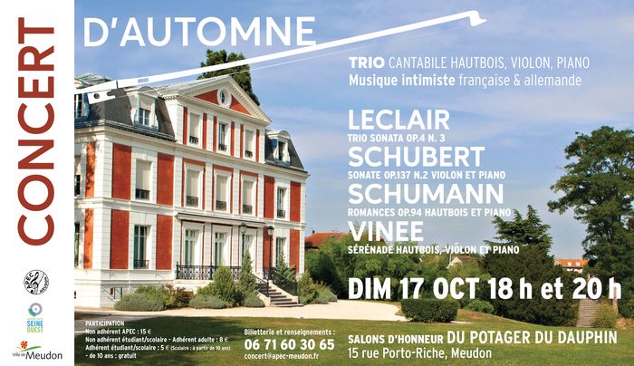 Concert de musique de chambre : trio Hautbois, Violon, Piano,