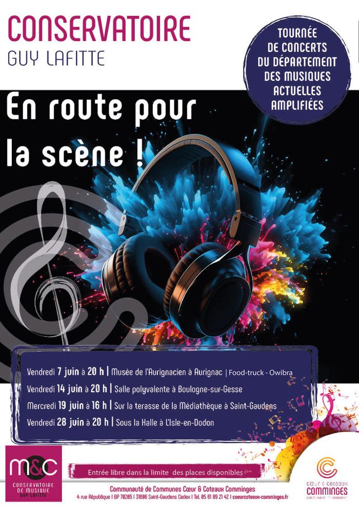 En route pour la scène 🎼, tournée de concerts du département des musiques actuelles amplifiées du Conservatoire Guy Lafitte.