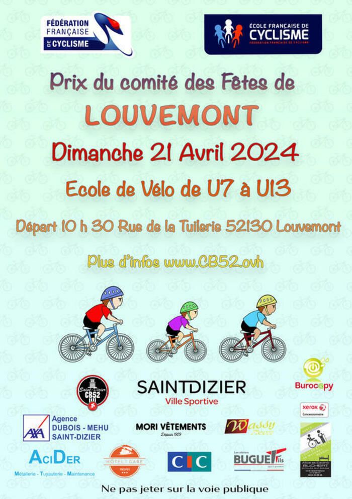 Course cycliste enfants Ecole de vélo U7 U9 U11 U13