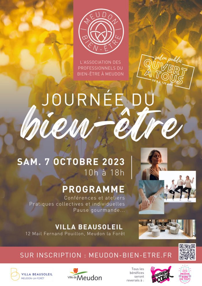 Une journée dédiée à votre bien-être en partenariat avec la villa Beausoleil de Meudon La forêt, ouverte à tout public, proposée par Meudon Bien Etre : Samedi 7 Octobre de 10h à 18h