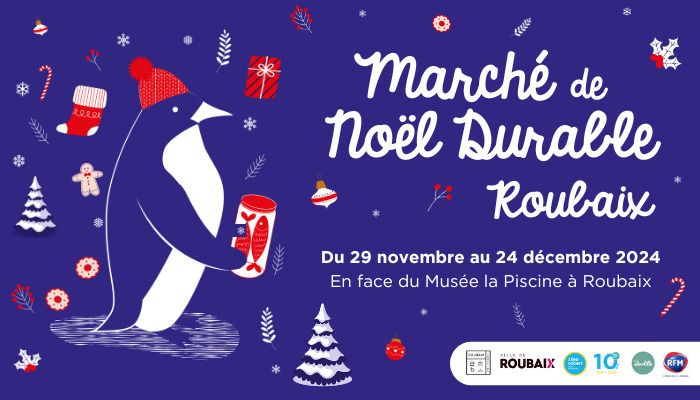 Le Marché de Noël Durable de Roubaix revient pour sa 9e édition dès le vendredi 29 novembre et jusqu’au 24 décembre 2024, sur le parvis du Musée La Piscine ! Ambiance chaleureuse garantie !