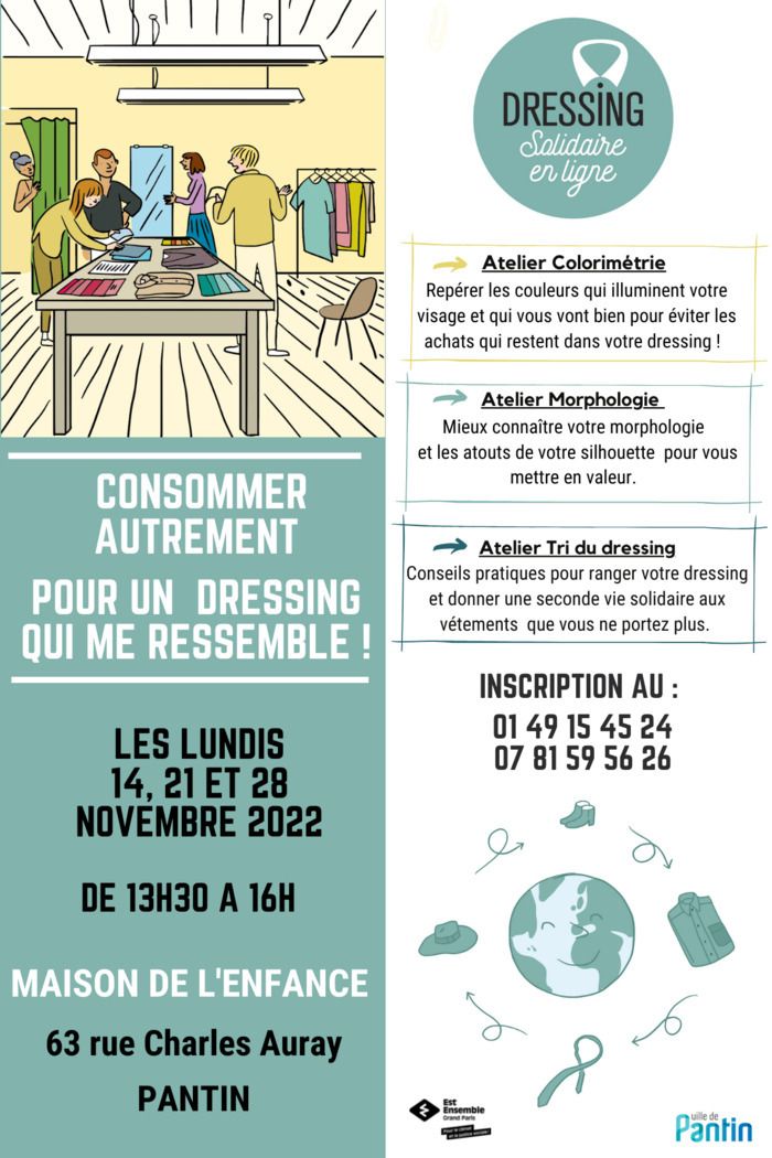 Ces ateliers de conseils en image vont vous permettre de repérer les couleurs qui vous vont bien, de mieux connaître les atouts de votre silhouette et d'avoir des conseils pratiques !