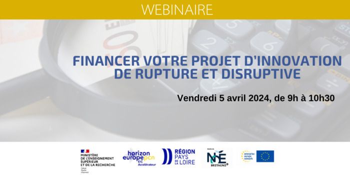 Un webinaire co-organisé par le PCN EIC Accélérateur, le Hub Europe Pays de la Loire, le réseau Noé Bretagne et Enterprise Europe Network Ouest.