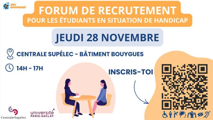 Rencontres entre professionnels et étudiantes et étudiants en situation de handicap en recherche d'un stage, d'une alternance ou d'un emploi proposé par la fédération 100% Handinamique