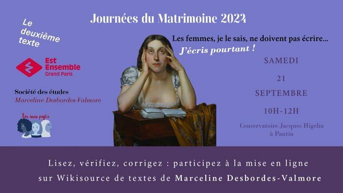 Cet atelier, qui consistera à relire et corriger des textes de Marceline Desbordes-Valmore scannés, pour en créer une édition électronique téléchargeable gratuitement sur Wikisource, est organisé par…