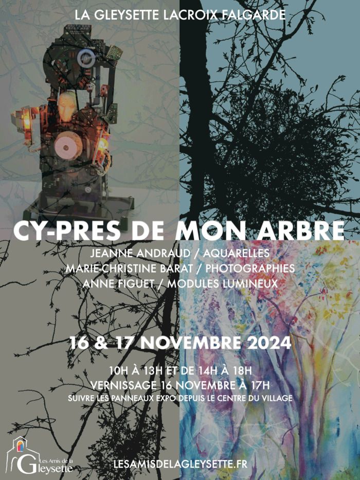 Jeanne Andraud (aquarelles) Marie Christine Barat(photographies)  Anne Figuet (sculptures) exposent à la Gleysette de Lacroix Falgarde