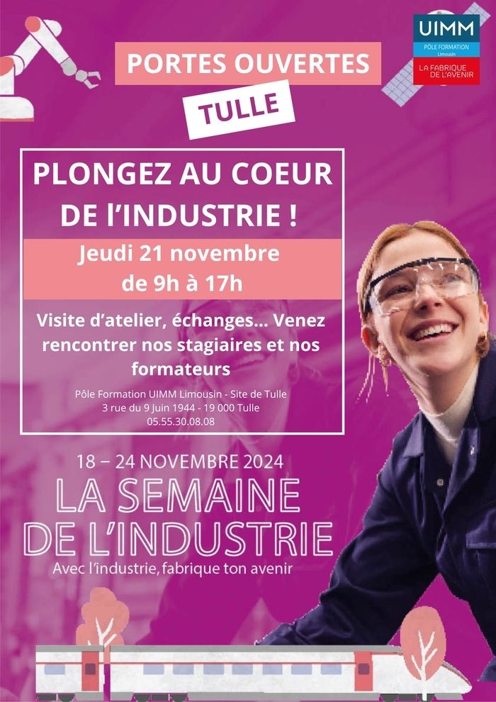 Accueil de collégiens, visite du Pôle formation UIMM site de Tulle et présentation des métiers de l'industrie .