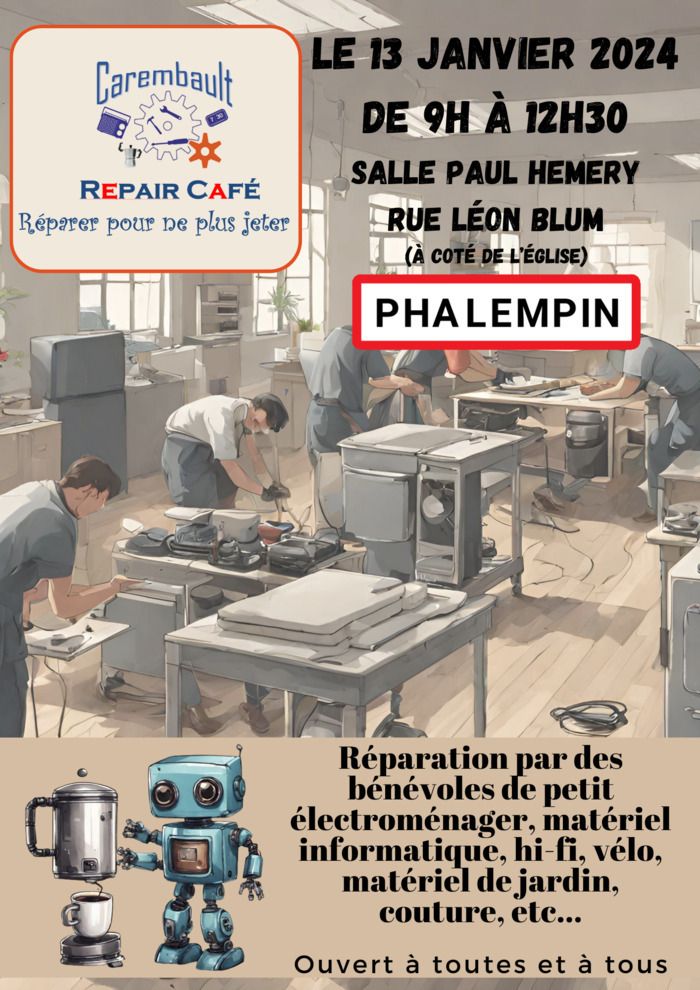 Le 13 janvier 2024, à Phalempin, le 3e repair café est organisé