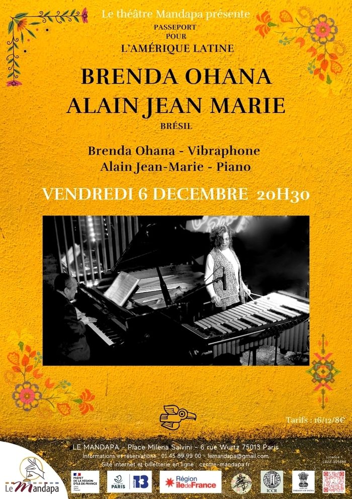 Brenda Ohana, jeune vibraphoniste brésilienne, révèle une complicité de longue date avec Alain Jean-Marie, le grand pianiste français de la Guadeloupe, une pure alchimie musicale !