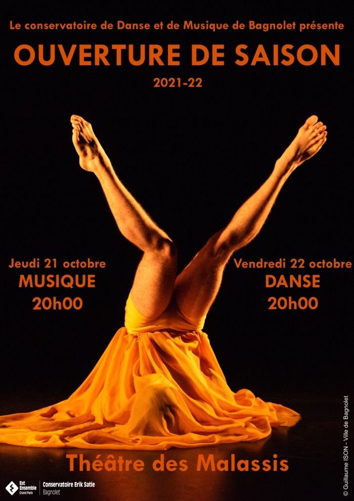 Coup d'envoi de la saison artistique du Conservatoire de Danse et de Musique de Bagnolet. Jeudi 21 octobre Musique, Vendredi 22 octobre Danse 20h Théâtre des Malassis