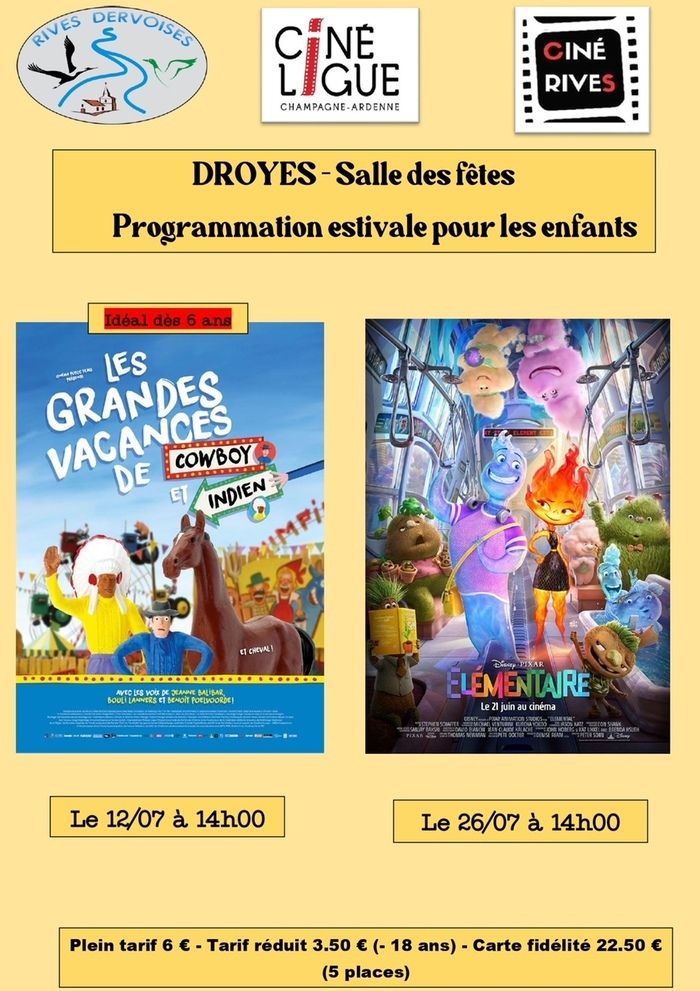 2 séances de cinéma à Droyes pour les enfants