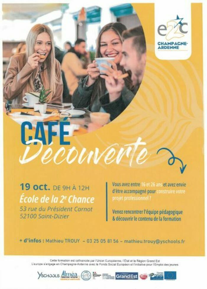 L'E2C organise son café découverte afin de proposer aux jeunes entre 16 et 26 ans un accompagnement dans leur projet professionnel.