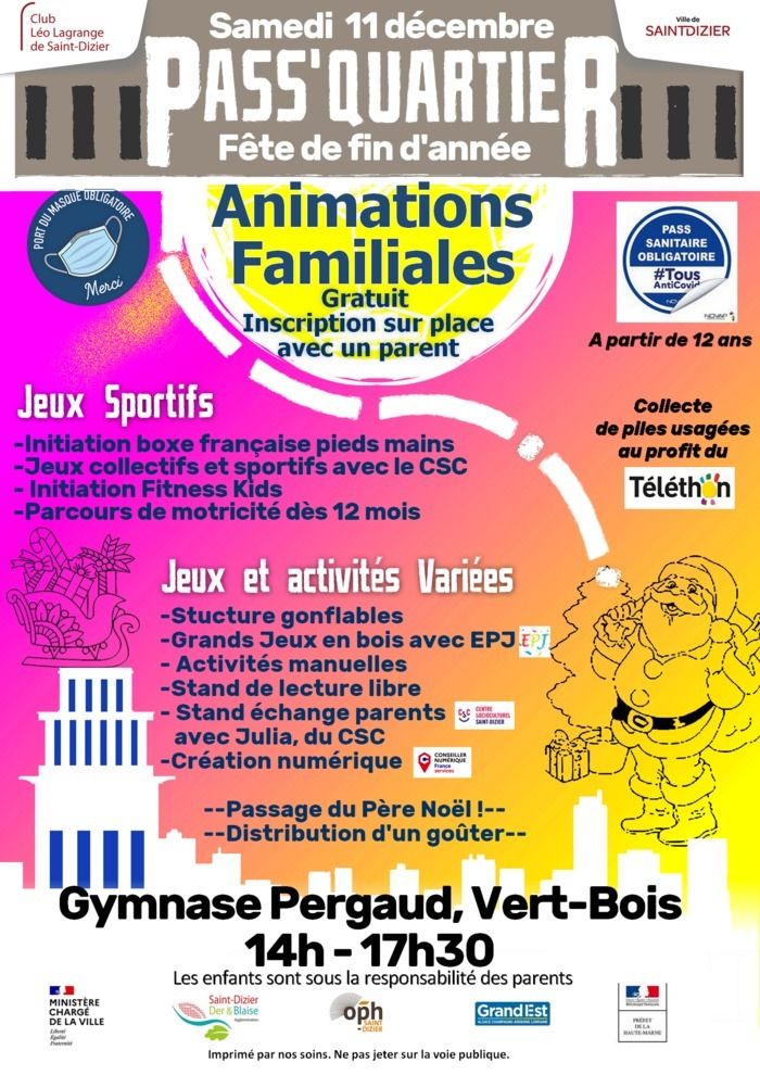 Venez fêter la fin de l'année en famille avec nous ! De nombreuses activités à découvrir, à essayer et à partager !