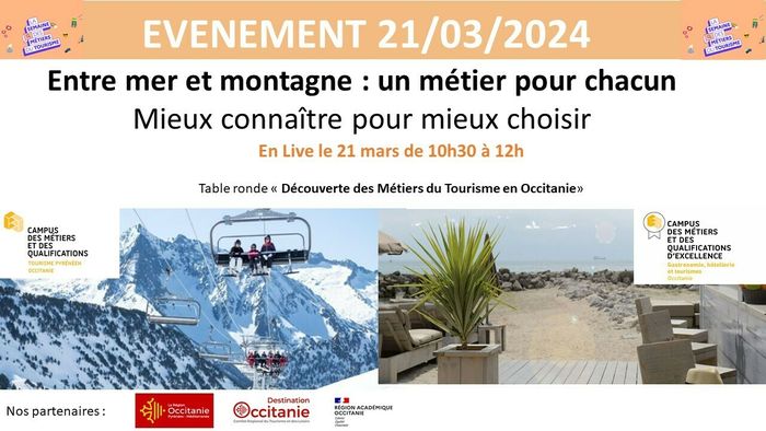 Découvrez les métiers du tourisme côté mer et montagne lors de cette table ronde organisée en visio