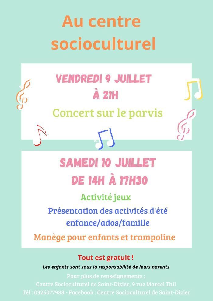 concert vendredi et animations samedi