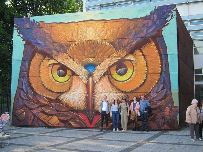 Fresque sur la bibliothèque de Lomme