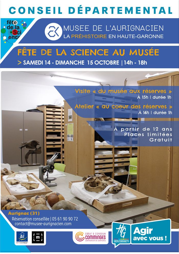 À l'occasion de la fête de la science le Musée de l'Aurignacien vous propose de découvrir, à travers une visite et un atelier, les réserves et le métier de chargé des collections.