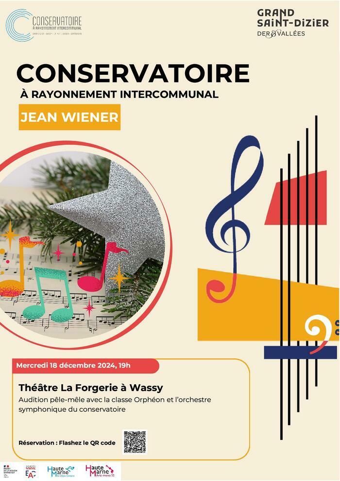 Venez écouter l'orchestre du conservatoire, la classe orphéon et de nombreux élèves du conservatoire