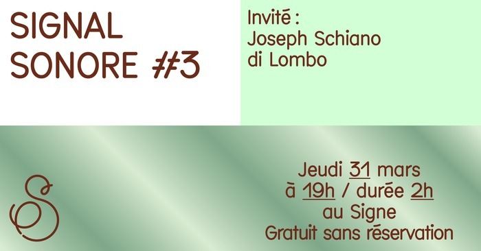 Venez passer votre début de soirée au Signe à l'occasion du Signal Sonore #3