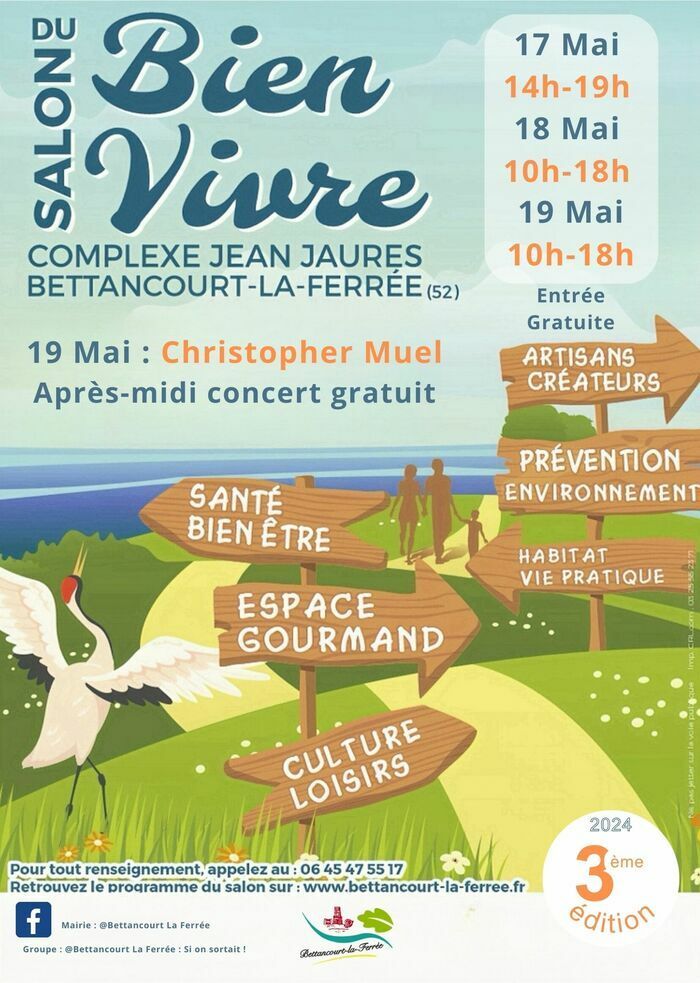 Du vendredi 17 au dimanche 19 mai prochain, rendez-vous au Salon du Bien Vivre, au Complexe Jean Jaurès à Bettancourt-la-Ferrée.