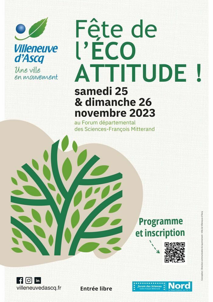 La fête de l’éco-attitude est de retour les 25 et 26 novembre 2023 au Forum des sciences avec pour thème : les fêtes de fin d'année en mode récup' et zéro déchet