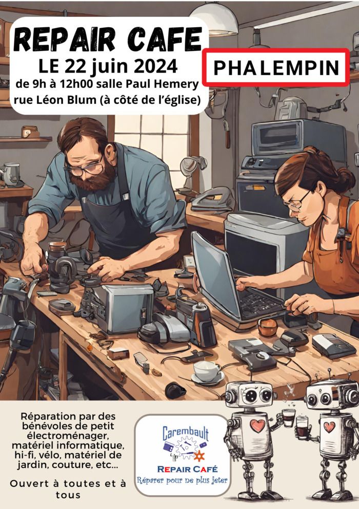 Le 22 juin 2024, à Phalempin, le 6e repair café est organisé