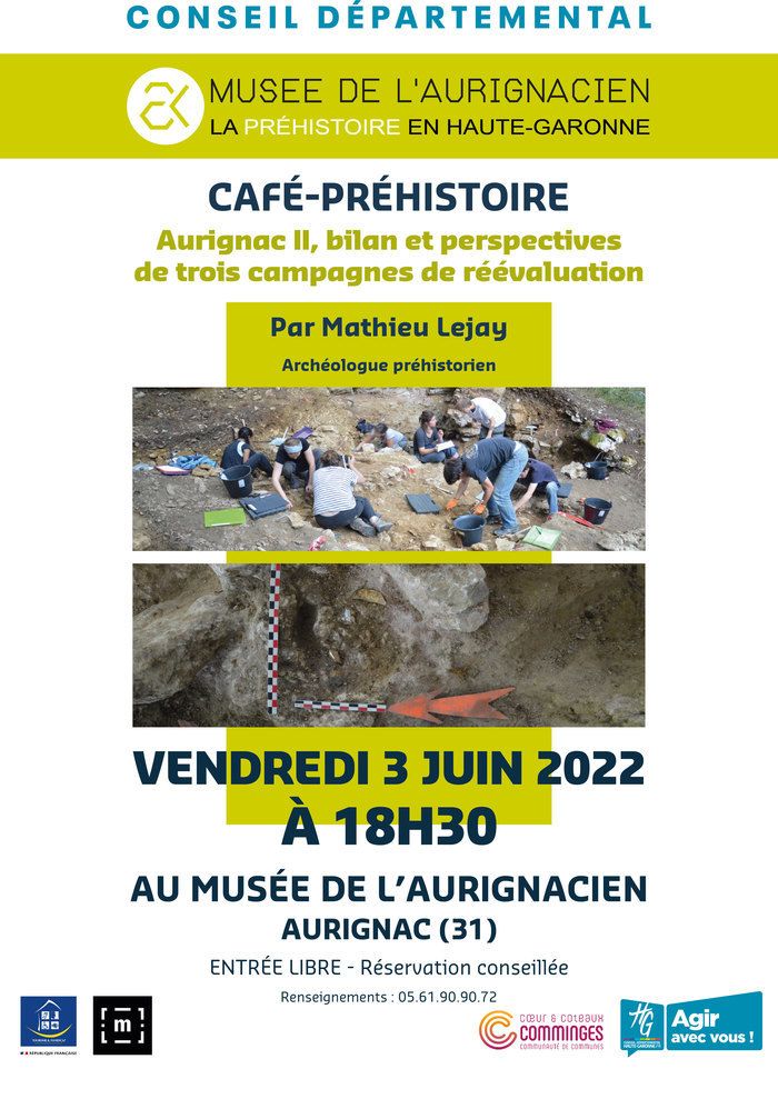 À quelques dizaines de mètre de l'abri découvert au XIXe siècle, le gisement d'Aurignac II, reconnu en 1961, fait l'objet de nouveaux travaux depuis 2018.