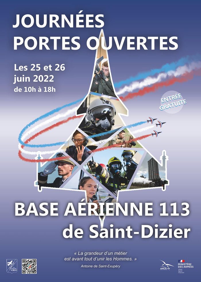 La Base Aérienne 113 de Saint-Dizier organise des journées portes ouvertes les samedi 25 et dimanche 26 juin 2022, de 10h à 18h.