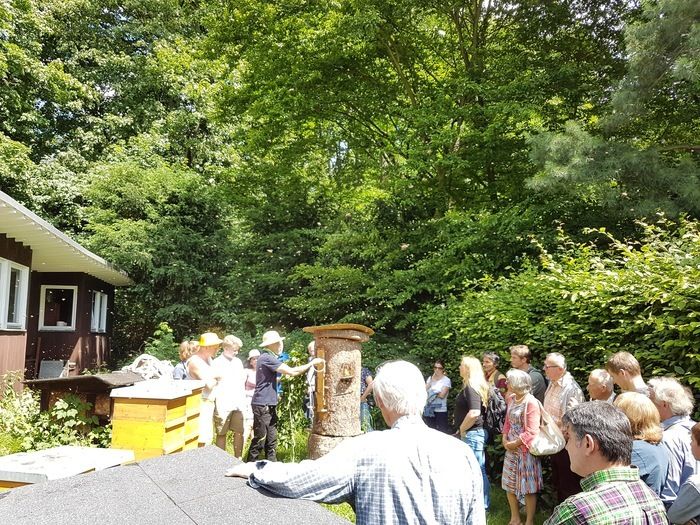 Es erwartet Sie eine spannende Führung durch die wesensgerechten Bienenstöcke und -anlagen des Botanischen Gartens Frankfurt.