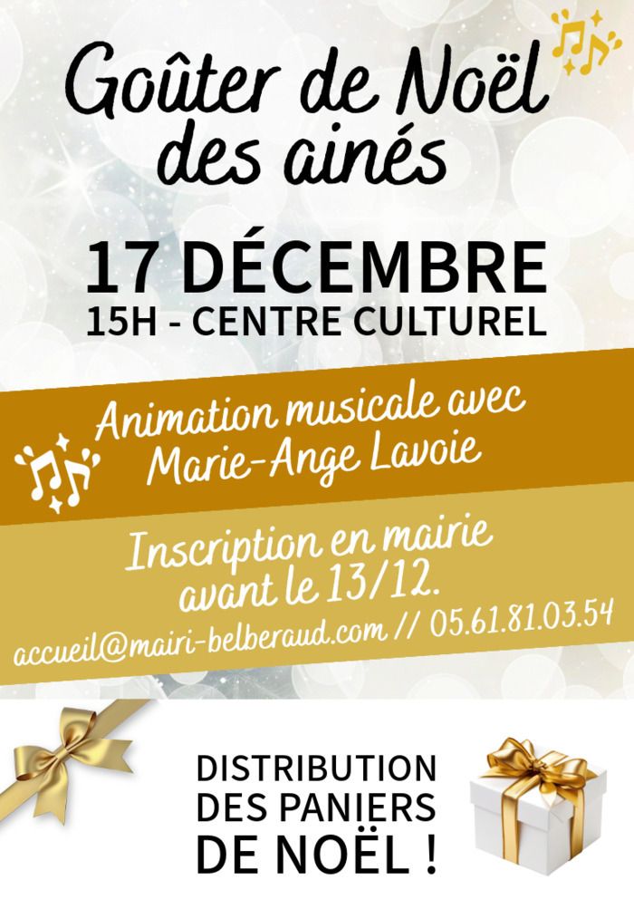 Comme chaque année, la commune de Belberaud invite ces ainés pour le traditionnel goûter de Noël ! Une après midi conviviale et musicale, animée par Marie-Ange Lavoie.