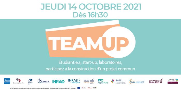 CentraleSupélec coorganise avec Incuballiance et d’autres écoles du plateau la 3e édition de Team UP, la 1e en présentiel, jeudi 14 octobre après-midi.