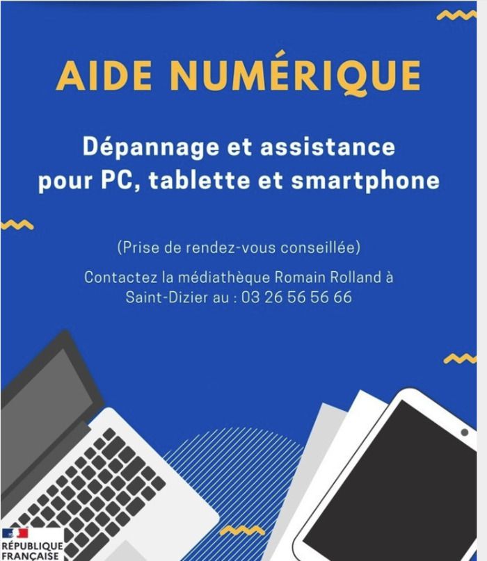 Maxime notre animateur numérique, vous propose des dépannages et assistances numériques les mercredis et  samedis matins.