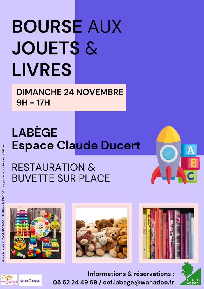 Dimanche 24 novembre Bourse aux jouets et aux livres