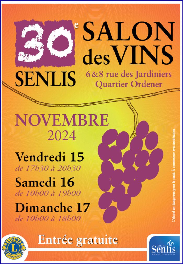 Fin 2024, Senlis accueillera l'édition anniversaire de son Salon des Vins, un événement convivial et festif organisé par le Lions Club Senlis Trois Forêts en partenariat avec la ville de Senlis.