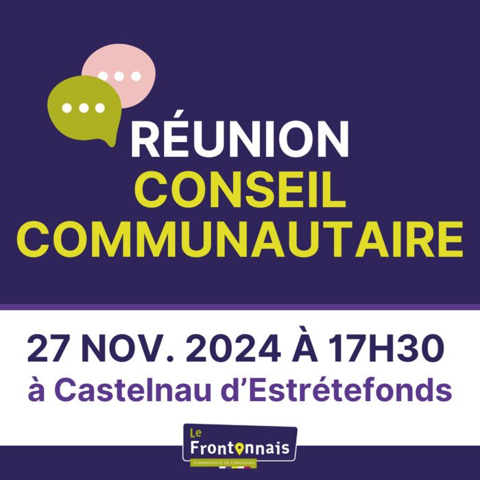 Le mercredi 27 novembre 2024 à 17h30 à Castelnau d'Estrétefonds (salle du conseil)