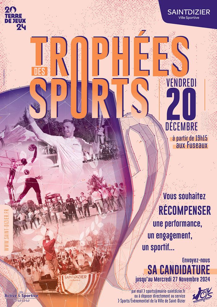 Cérémonie annuelle pour récompenser des performances et engagements sportifs à Saint-Dizier, le 20 décembre aux Fuseaux.