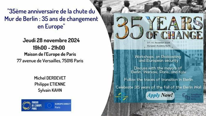 Venez célébrer les 35 ans depuis la chute du Mur de Berlin et discuter des changements en Europe depuis lors !