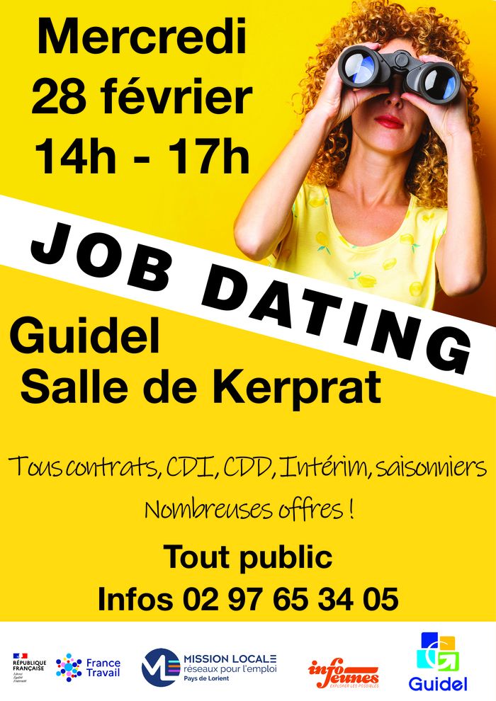 Job dating en partenariat avec France Travail et Mission Locale qui regroupe 40 établissements recrutant tout type de contrat (CDI, CDD, intérim, emplois saisonniers).